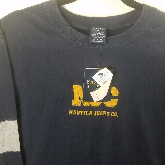 Nautica‎ nwt navy men's xxl/ttg 100% cotton embroidered crew neck long sleeve - Picture 9 of 11